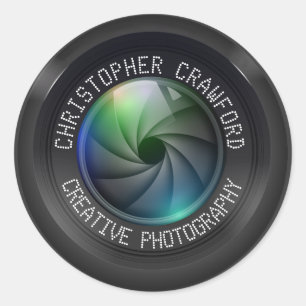 Fotograf und Fotografie-Geschäfts-Kameraobjektiv Runder Aufkleber