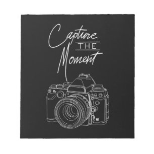Fotograf von Capture Moment Kamera Notizblock