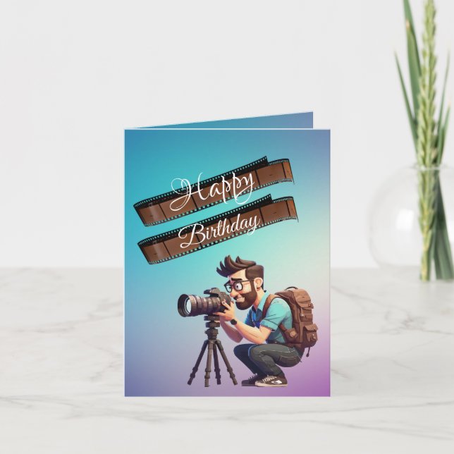 Fotografen-Geburtstag  Karte (Vorderseite)