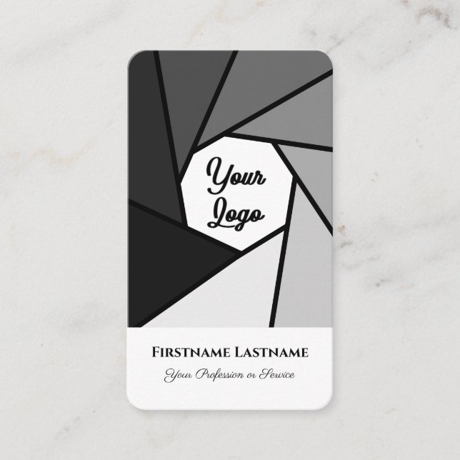 Fotografen Schwarz-Weiß-DSLR-Kameraobjektive Visitenkarte (Vorderseite)