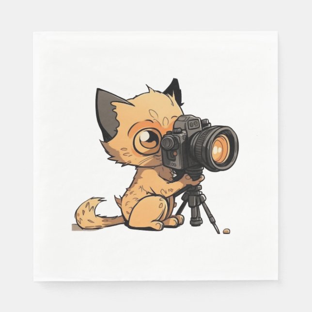 Fotografenkatze Serviette (Vorderseite)