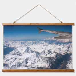 Fotografie an der schneebedeckten Bergwand Wandteppich Mit Holzrahmen