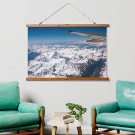 Fotografie an der schneebedeckten Bergwand Wandteppich Mit Holzrahmen