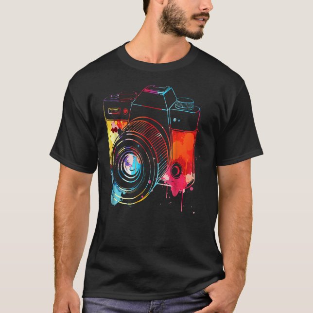 Fotografie Aquarellkamera Fotograf Foto T T-Shirt (Vorderseite)