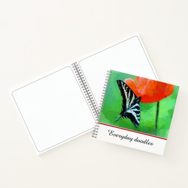 Fotografie Butterfly Poppy Spiral Notebook Notizbuch (Innenseite)