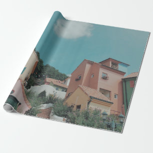 FOTOGRAFIE DER KONKRETEN HÄUSER GESCHENKPAPIER