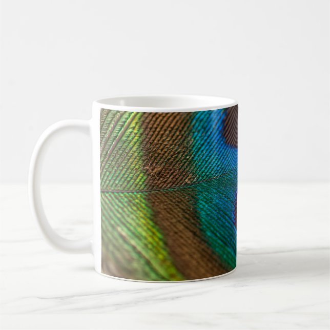 Fotografie der Pfauenfeder Kaffeetasse (Links)
