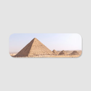 Fotografie der Pyramiden von Giza Namensschild