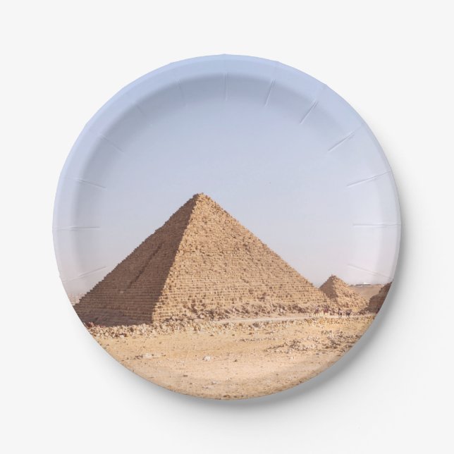 Fotografie der Pyramiden von Giza Pappteller (Vorderseite)