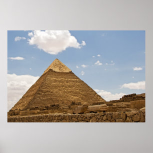 Fotografie der Pyramiden von Giza Poster