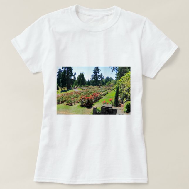 Fotografie des Rosen-Gartens, Portland, Oregon T-Shirt (Design vorne)