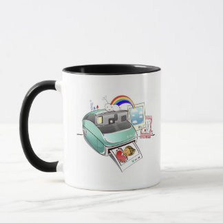 Fotografie, die aus eine sofortige Kamera Tasse