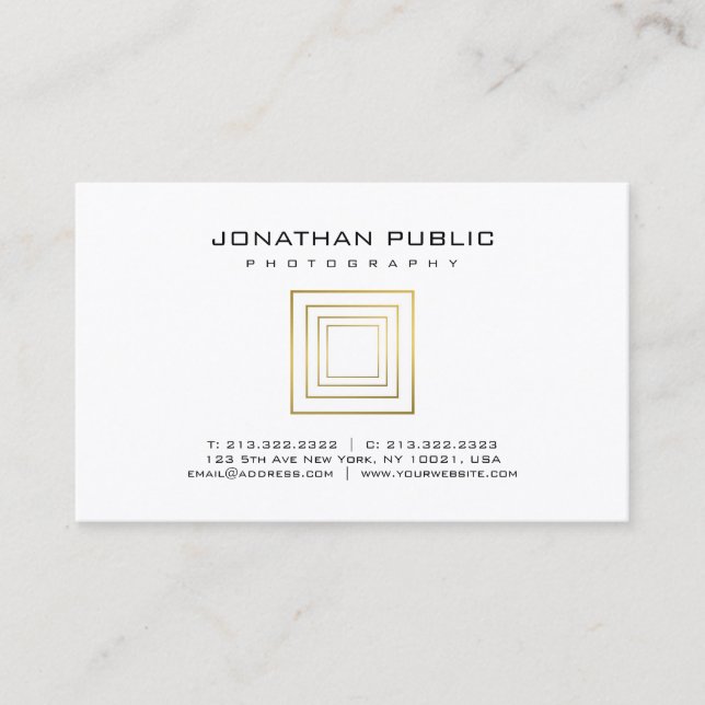 Fotografie Elegant Gold Template Fotograf Visitenkarte (Vorderseite)