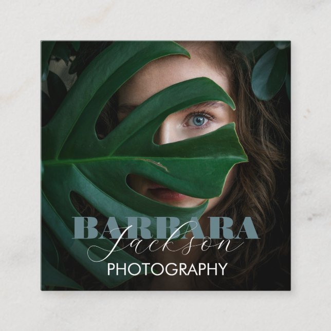 Fotografie Elegante Berufliche Kalligraphie Quadratische Visitenkarte (Vorderseite)