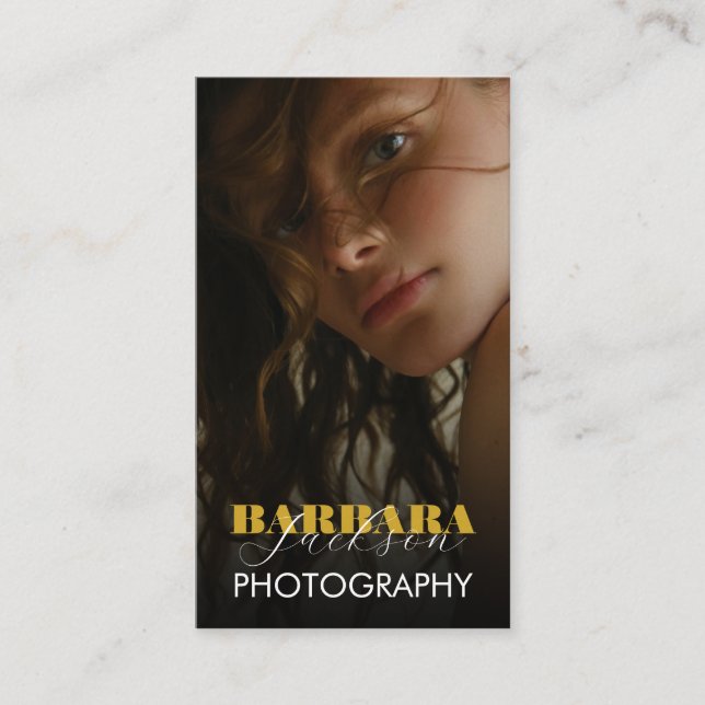 Fotografie Eleganter Beruflicher QR-Code Visitenkarte (Vorderseite)