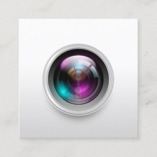 Fotografie Minimalistisch Camera Lens Fotograf Quadratische Visitenkarte