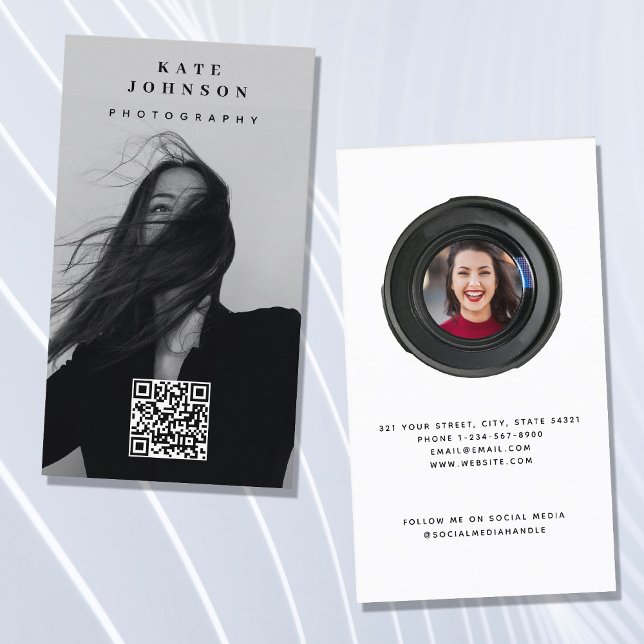 Fotografie Minimalistisch Moderne Soziale Medien Q Visitenkarte (Von Creator hochgeladen)