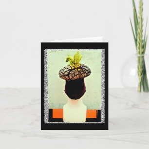 Fotografie mit Haarstil, seltsame Maske aus dem Fr Karte