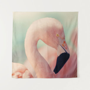 Fotografie mit schwachem Fokus von rosa Flamingo Wandteppich