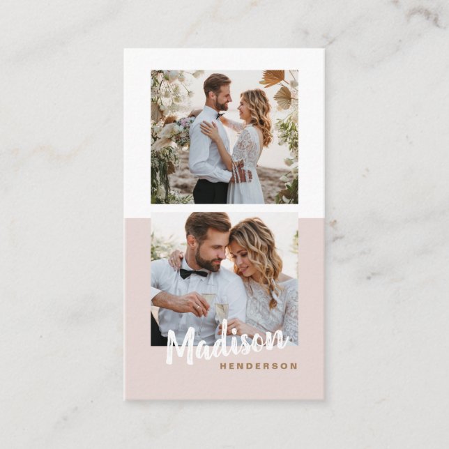 Fotografie Modernes Minimalistisches, stilvolles W Visitenkarte (Vorderseite)