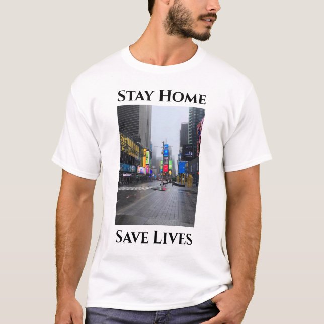 Fotografie New York Bleibe Zuhause Social Distanci T-Shirt (Vorderseite)