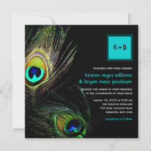 Fotografie Pfauenfedern Foto Hochzeit 2 Einladung