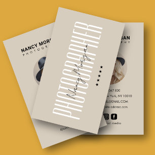 Fotografie Schrift Typografie Bild Beige Visitenkarte