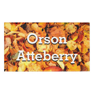 Fotografie - trockene Herbstblätter + Ihre Ideen Namenschild