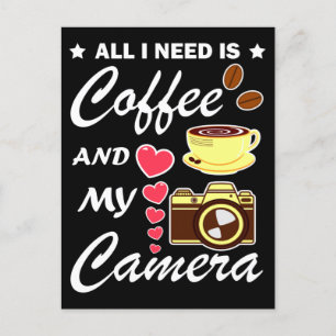 Fotografie und Kaffee Lustige Zitate Postkarte