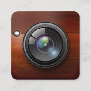 Fotografie von Holzdesignkamera Quadratische Visitenkarte