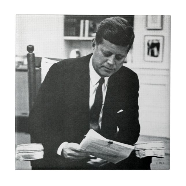 Fotografie von John F. Kennedy 2 Fliese (Vorderseite)