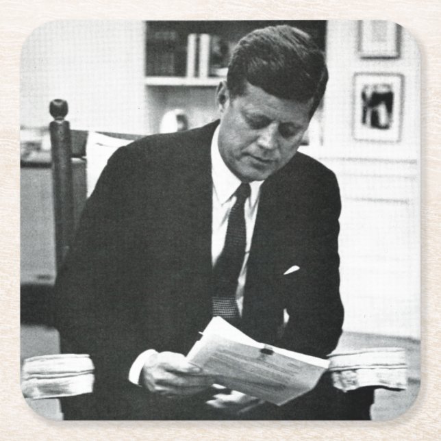 Fotografie von John F. Kennedy 2 Rechteckiger Pappuntersetzer (Vorderseite)