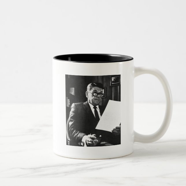 Fotografie von Ronald Reagan Zweifarbige Tasse (Rechts)