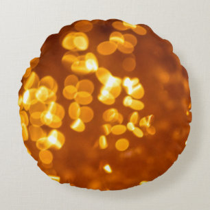 Fotografie von rotem und orangefarbenem Licht Rundes Kissen