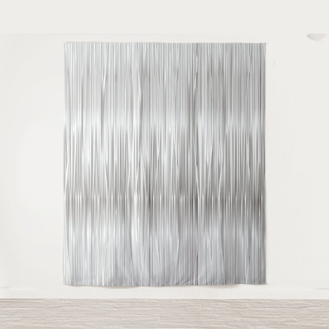 Fotografie White Silver Chic Imitate Tinsel Hinter Wandteppich (Vorderseite)