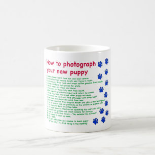 Fotografieren eines neuen Welpen Tasse
