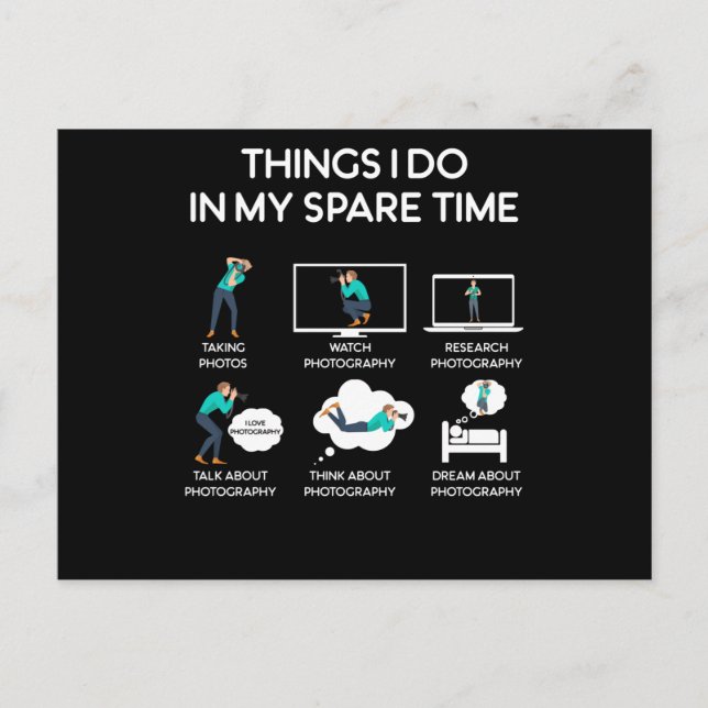 Fotografieren von Dingen, die ich in meiner Freize Postkarte (Vorderseite)