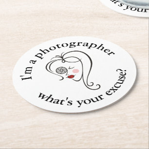Fotografin Runder Pappuntersetzer