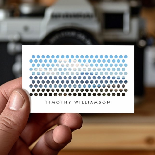 FOTOGRAFISCHE KREISEPATTER IN WEISS (Horizontal) Visitenkarte (Von Creator hochgeladen)