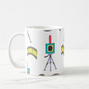 Fotografische Reise: Vintages Camera-Muster Kaffeetasse