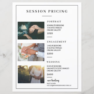 FOTOGRAFISCHE SITZUNGSPREISLISTE