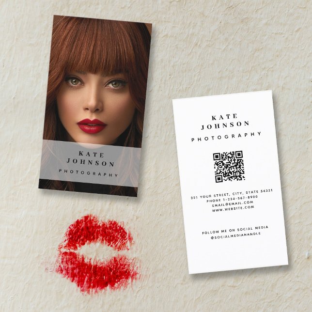 Fotografisches Foto Moderne Social Media QR-Code Visitenkarte (Von Creator hochgeladen)