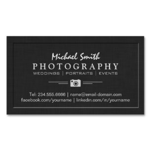 Fotografisches Hochzeitportrait Elegantes Embossed Magnetische Visitenkarte
