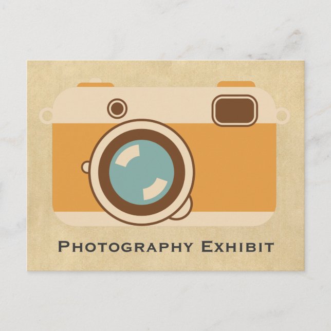 "Fotografy Exhibit" Vintage Camera-Ankündigung Postkarte (Vorderseite)