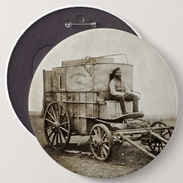 Fotografy Wagon Roger Fenton Foto Realism Button (Vorne & Hinten)