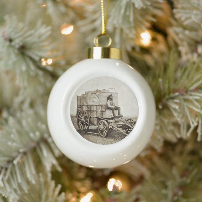 Fotografy Wagon Roger Fenton Foto Realism Keramik Kugel-Ornament (Baum)