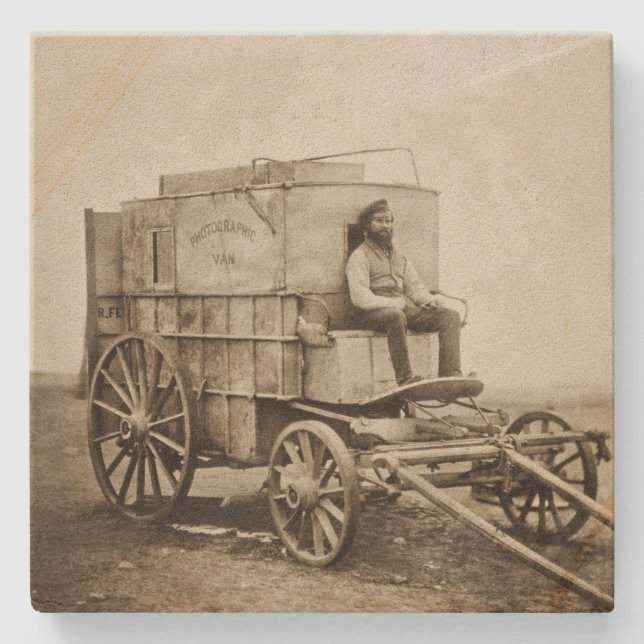 Fotografy Wagon Roger Fenton Foto Realism Steinuntersetzer (Vorderseite)