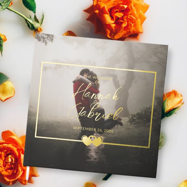 Fotohochzeit hinzufügen gästebuch (The front of the add photo wedding foil guest book)