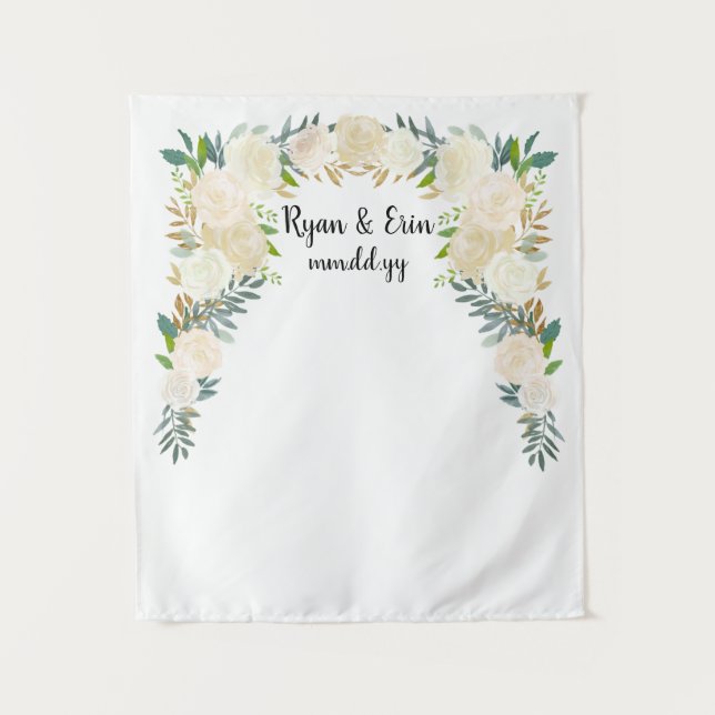 Fotokabine für Winterhochzeiten Empfang Wandteppich (Vorderseite)