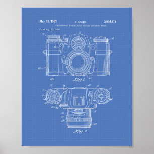 Fotokamera 1959 Patentart - Blueprint Poster